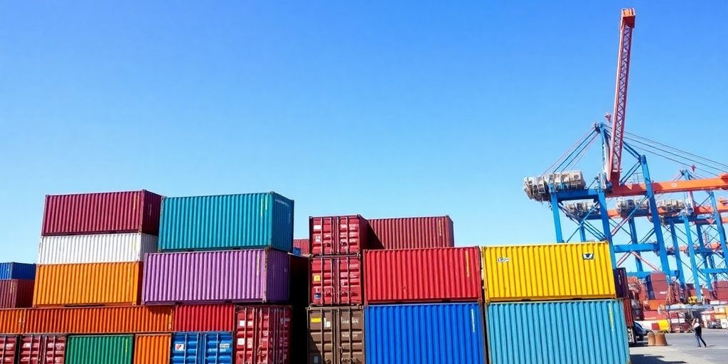 Colorful shipping containers in a Melbourne port.